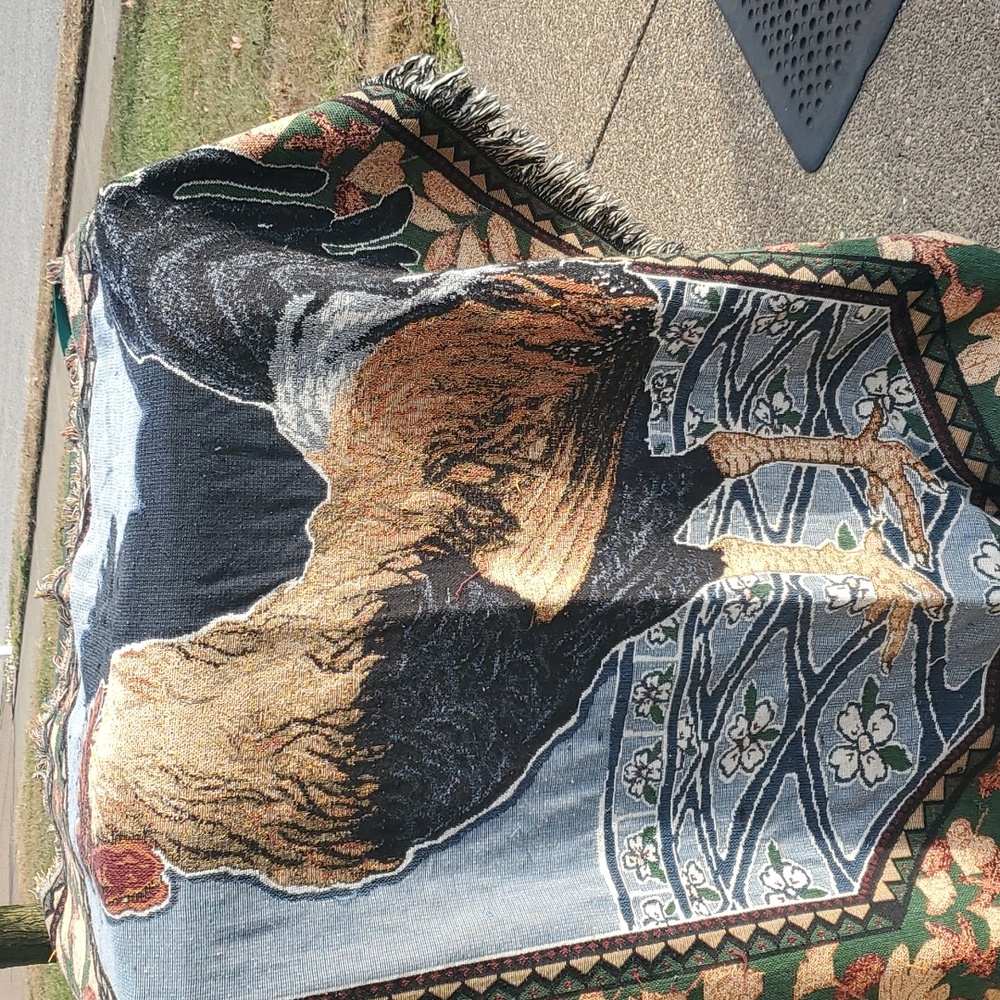 Vintage Rooster tapestry throw